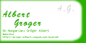 albert groger business card